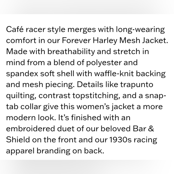 Harley Davidson Forever Harley Mesh Jacket Black Beauty Women's 1W - Picture 3 of 5